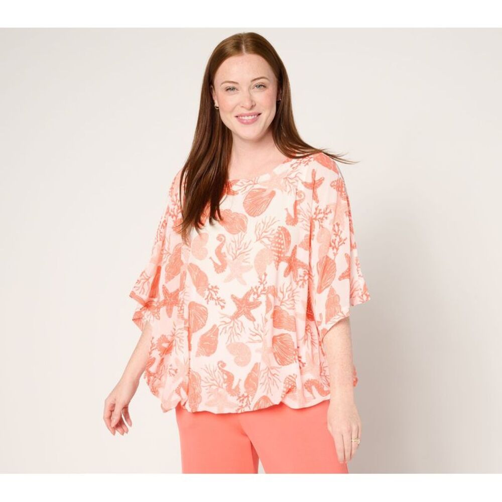 Splendid Women's Top Sz L Belle Beach by Kim Gravel Cute as Shell Pink